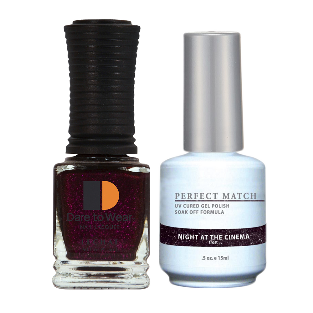 LeChat Perfect Match Nail Lacquer And Gel Polish, PMS081, Night At The Cinema, 0.5oz BB KK0823