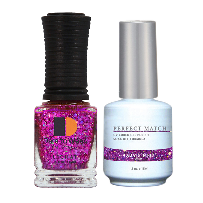 LeChat Perfect Match Nail Lacquer And Gel Polish, PMS085, 40 Days In Rio, 0.5oz BB KK0823