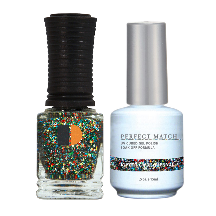 Perfect Match 3in1 Dipping Powder + Gel Polish + Nail Lacquer, PMDP086, Electric Masquerade KK1024