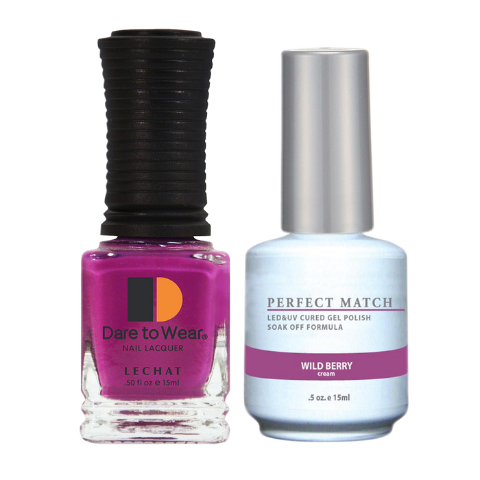 LeChat Perfect Match Nail Lacquer And Gel Polish, PMS131, Wild Berry, 0.5oz BB KK0823