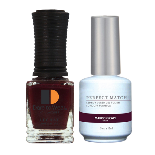 LeChat Perfect Match Nail Lacquer And Gel Polish, PMS132, Maroonscape, 0.5oz BB KK0823