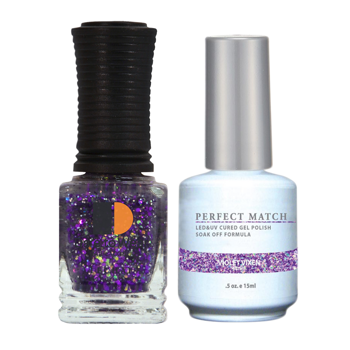 LeChat Perfect Match Nail Lacquer And Gel Polish, PMS136, Violet Vixen, 0.5oz BB KK0823