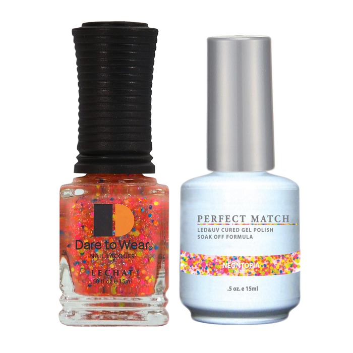 LeChat Perfect Match Nail Lacquer And Gel Polish, PMS137, Neontopia, 0.5oz BB KK0823
