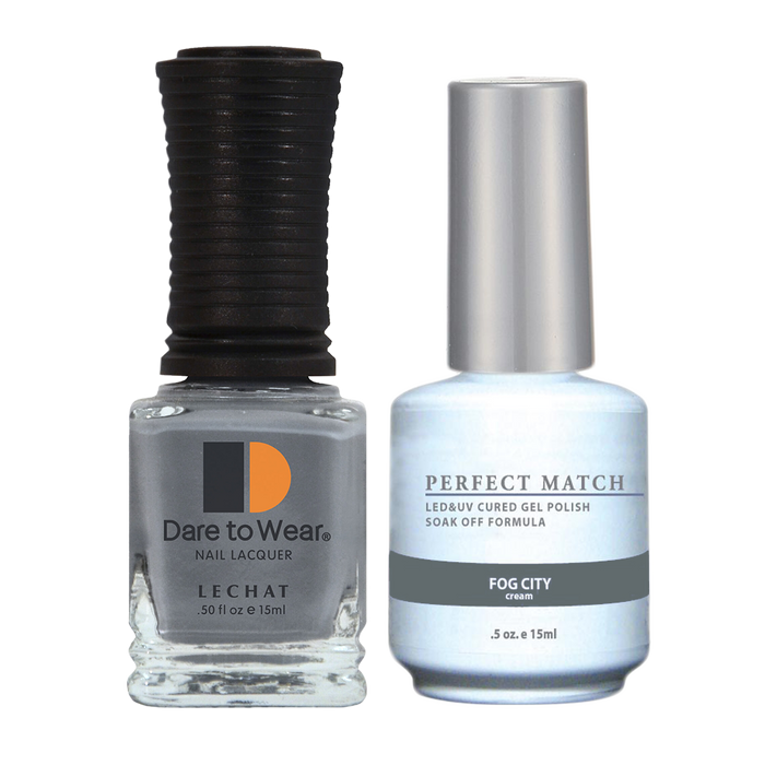 LeChat Perfect Match Nail Lacquer And Gel Polish, PMS143, Fog City, 0.5oz BB KK0823