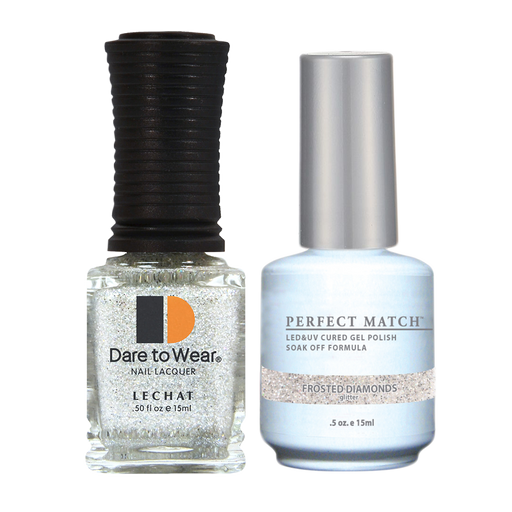 LeChat Perfect Match Nail Lacquer And Gel Polish, PMS163, Frosted Diamonds (glitter), 0.5oz BB KK0828