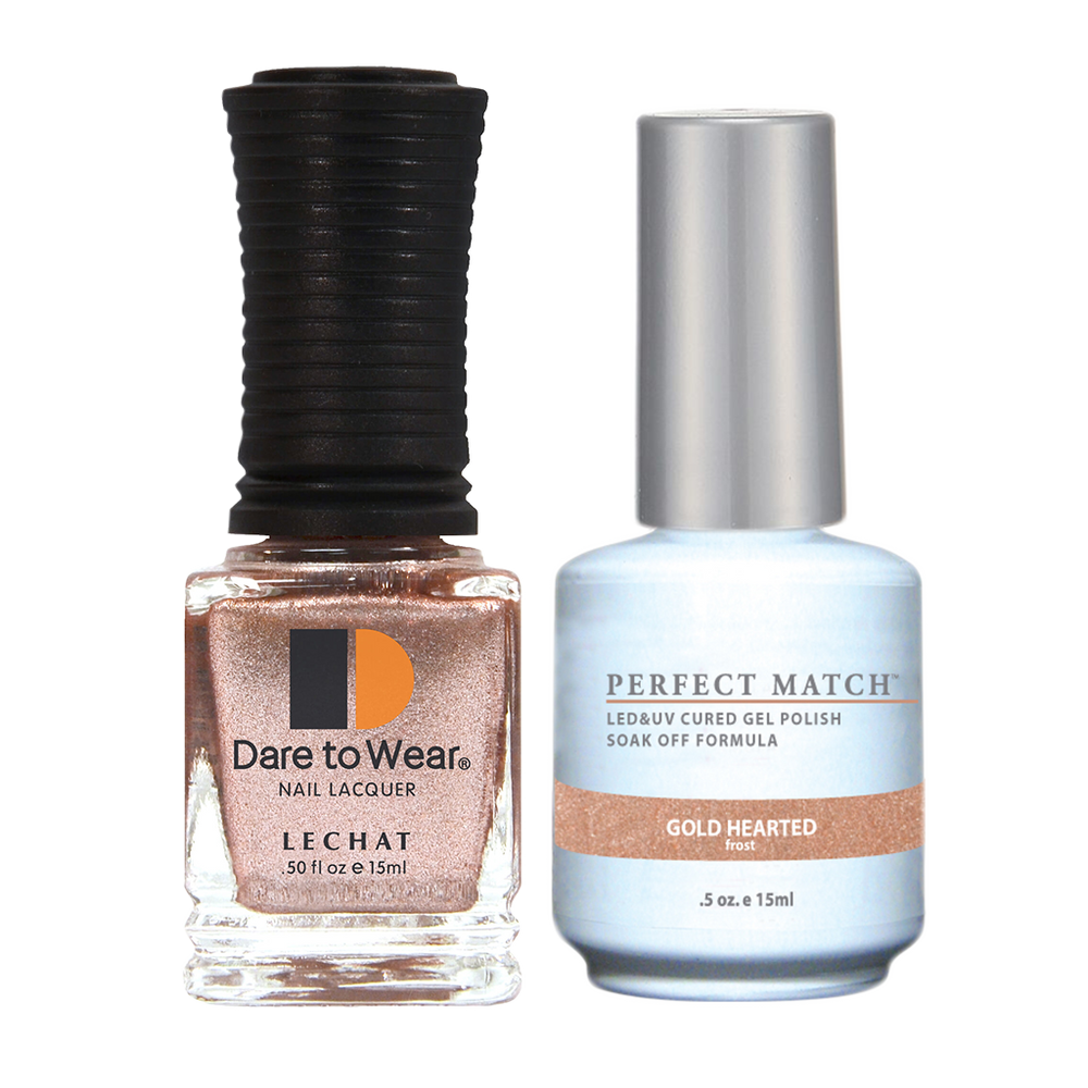 LeChat Perfect Match Nail Lacquer And Gel Polish, PMS166, Gold Hearted (frost), 0.5oz BB KK0823