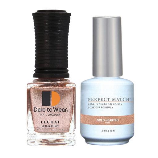 LeChat Perfect Match Nail Lacquer And Gel Polish, PMS166, Gold Hearted (frost), 0.5oz BB KK0823