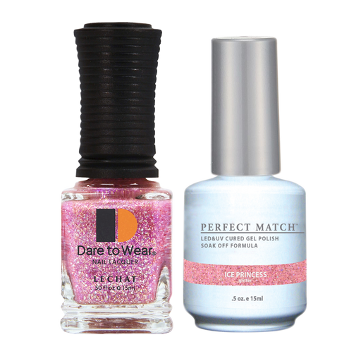 LeChat Perfect Match Nail Lacquer And Gel Polish, PMS167, Ice Princess (glitter), 0.5oz BB KK0823