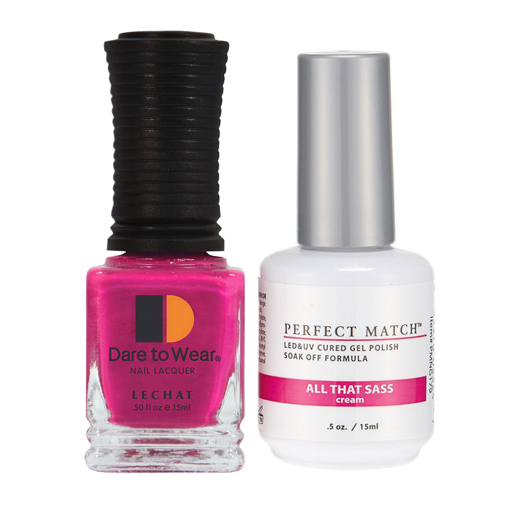 LeChat Perfect Match Nail Lacquer And Gel Polish, PMS179, All That Sass, 0.5oz KK0823
