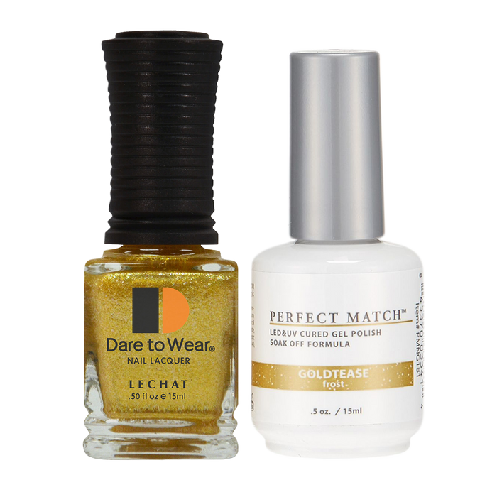 LeChat Perfect Match Nail Lacquer And Gel Polish, PMS181, Goldtease, 0.5oz BB KK0823