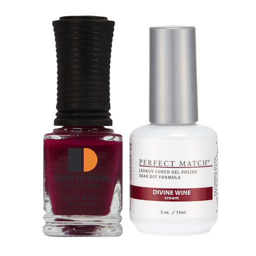 LeChat Perfect Match Nail Lacquer And Gel Polish, PMS185, Divine Wine, 0.5oz BB KK1129