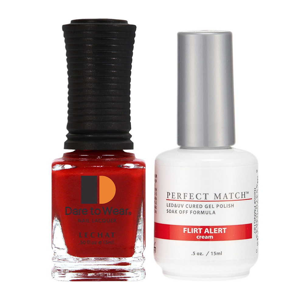 LeChat Perfect Match Nail Lacquer And Gel Polish, PMS187, Flirt Alert, 0.5oz KK0823