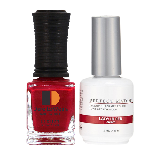 LeChat Perfect Match Nail Lacquer And Gel Polish, PMS188, Lady In Red, 0.5oz KK0823