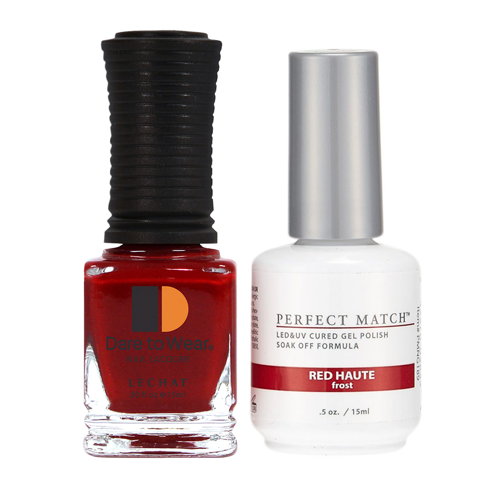 LeChat Perfect Match Nail Lacquer And Gel Polish, PMS189, Red Haute, 0.5oz KK0823