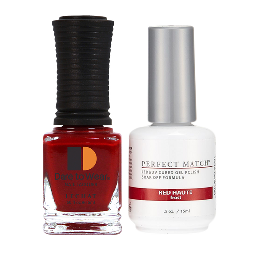 LeChat Perfect Match Nail Lacquer And Gel Polish, PMS189, Red Haute, 0.5oz KK0823