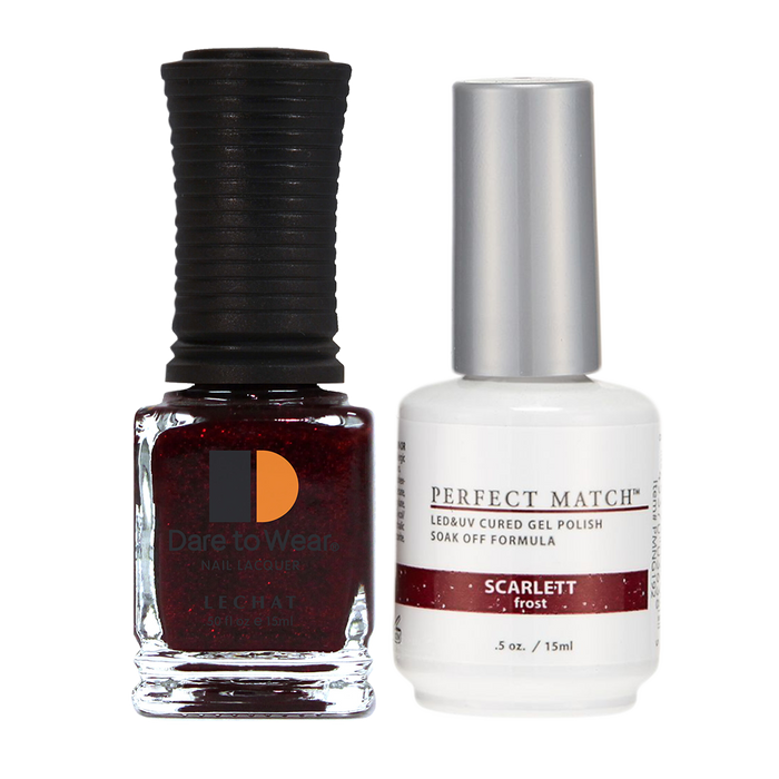 LeChat Perfect Match Nail Lacquer And Gel Polish, PMS192, Scarlett, 0.5oz KK0823