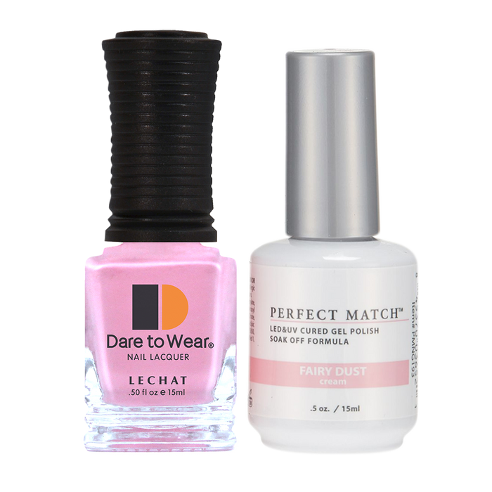 LeChat Perfect Match Nail Lacquer And Gel Polish, PMS193, Fairy Collection, Fairy Dust, 0.5oz KK0823