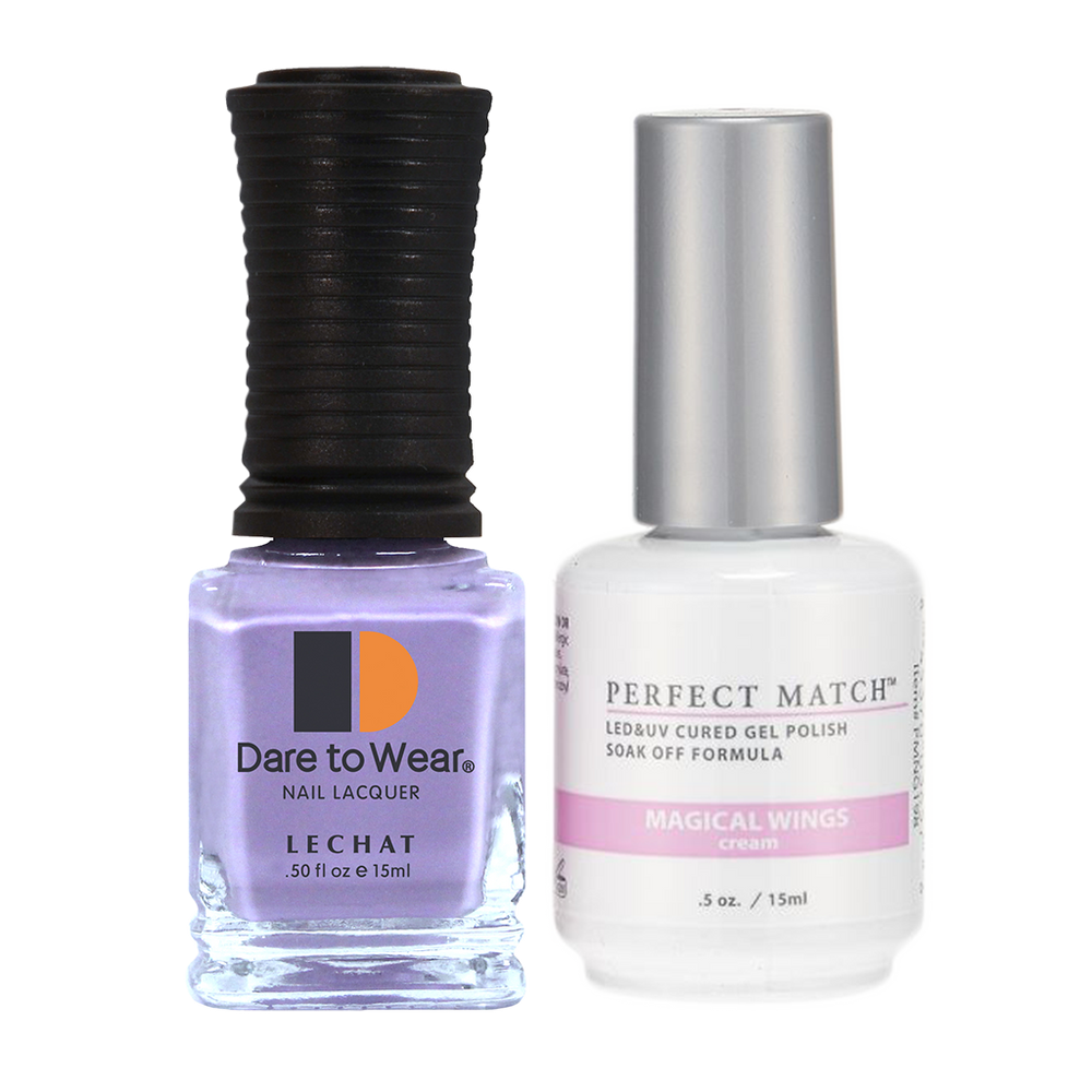 LeChat Perfect Match Nail Lacquer And Gel Polish, PMS198, Fairy Collection, Magical Wings, 0.5oz KK0823