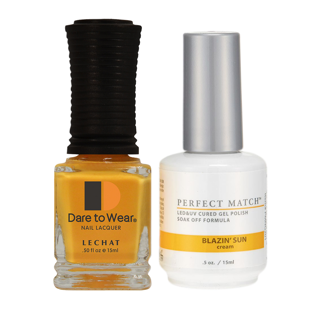 LeChat Perfect Match Nail Lacquer And Gel Polish, PMS201, Retro Collection, Blazin’ Sun, 0.5oz KK0823