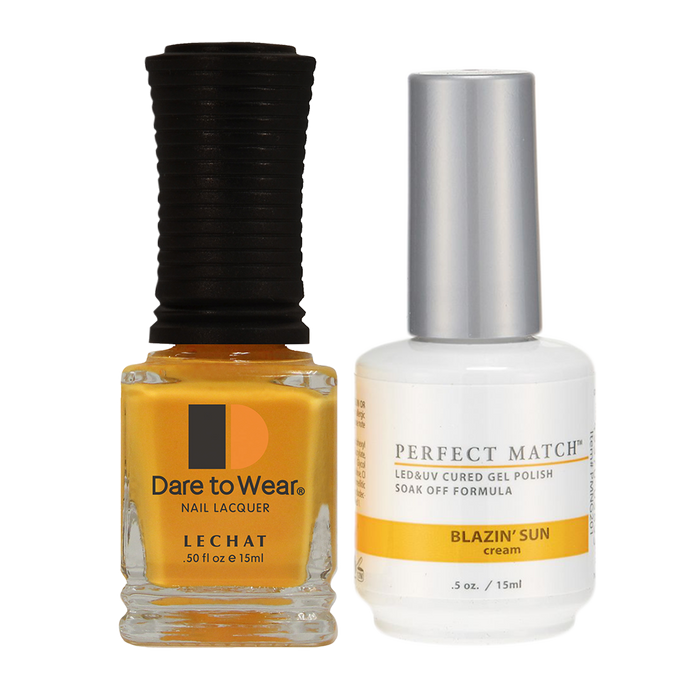 LeChat Perfect Match Nail Lacquer And Gel Polish, PMS201, Retro Collection, Blazin’ Sun, 0.5oz KK0823