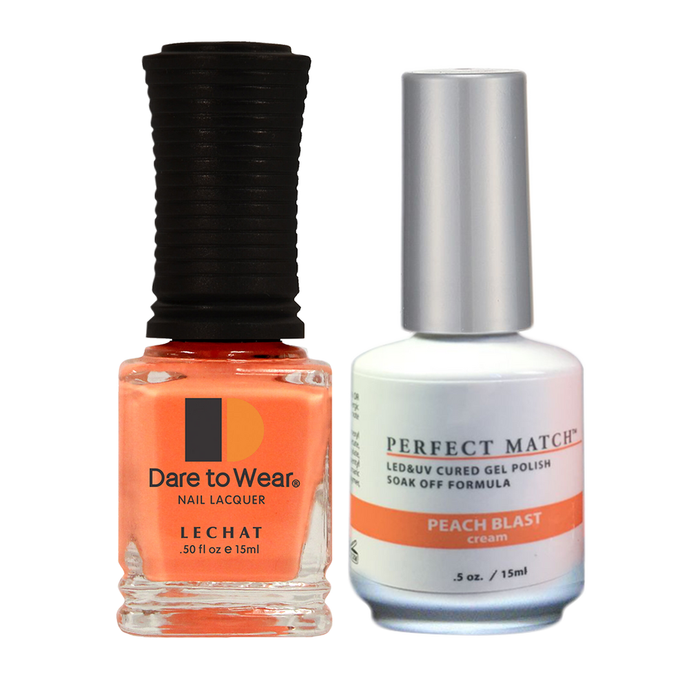 LeChat Perfect Match Nail Lacquer And Gel Polish, PMS202, Retro Collection, Peach Blast, 0.5oz KK0823