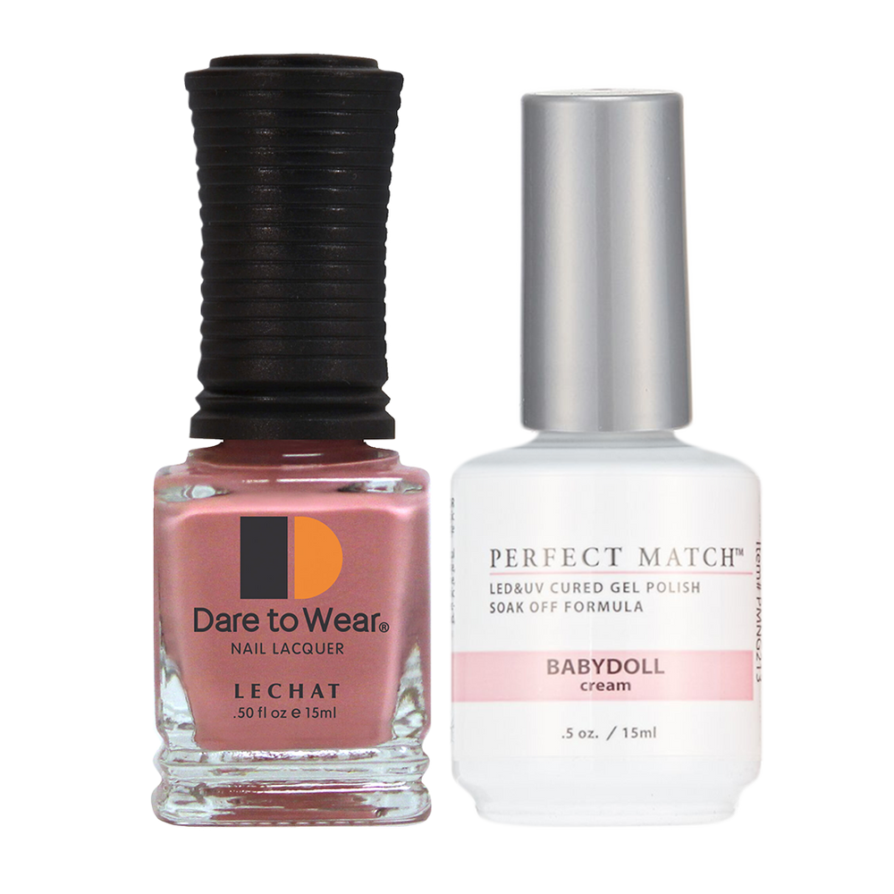 LeChat Perfect Match Nail Lacquer And Gel Polish, PMS213, Exposed Collection, Babydoll, 0.5oz KK0823