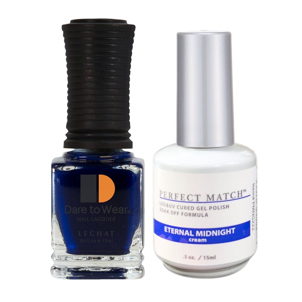 LeChat Perfect Match Nail Lacquer And Gel Polish, PMS222, Moon Goddess Collection, Eternal Midnight, 0.5oz KK0823