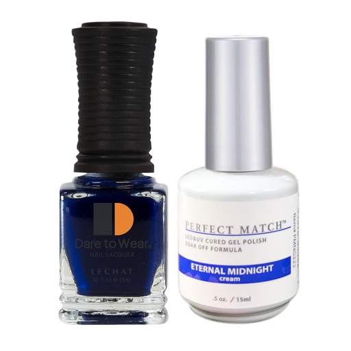 LeChat Perfect Match Nail Lacquer And Gel Polish, PMS222, Moon Goddess Collection, Eternal Midnight, 0.5oz KK0823