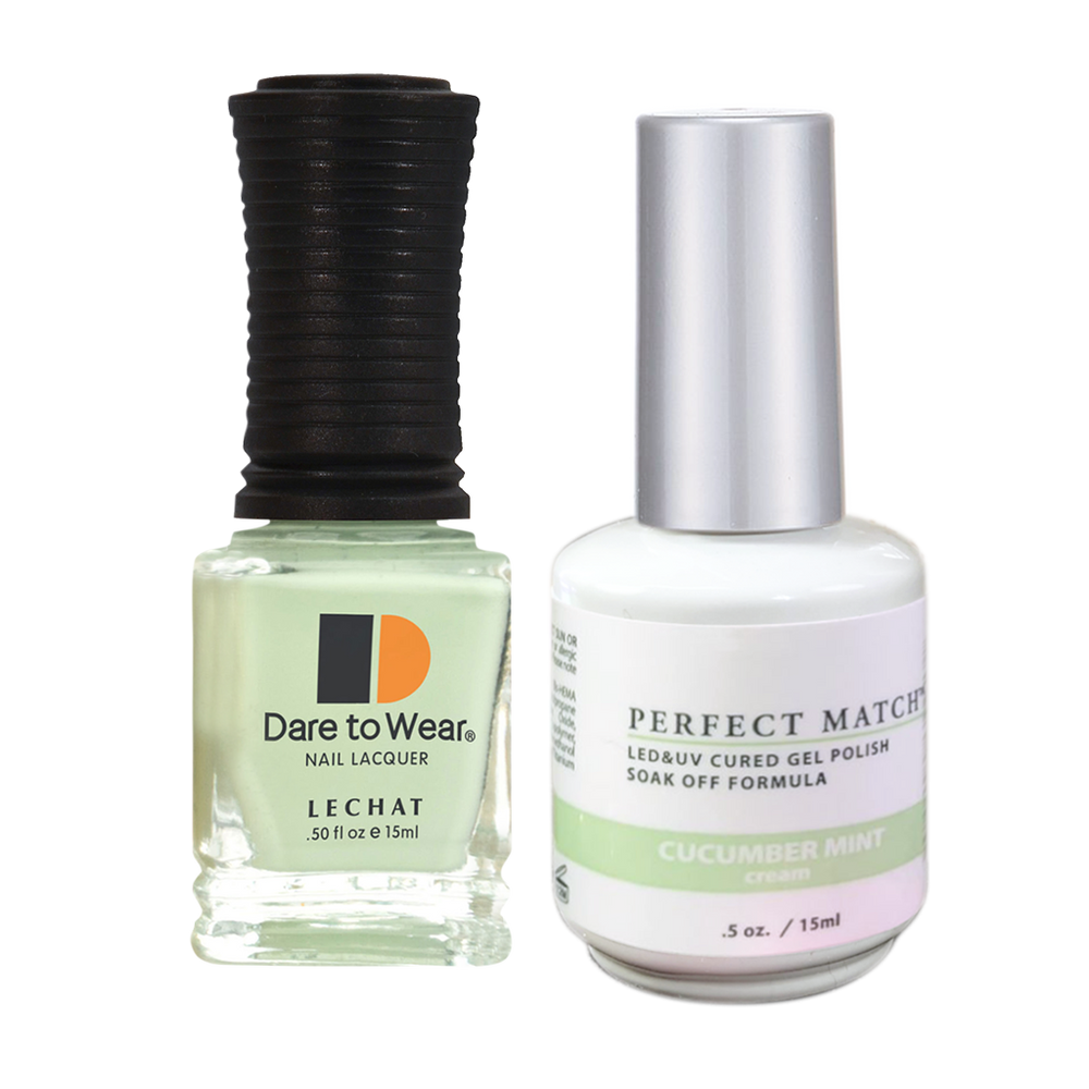 LeChat Perfect Match Nail Lacquer And Gel Polish, PMS227, English Rose Collection, Cucumber Mint, 0.5oz KK0823