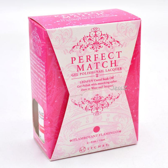 LeChat Perfect Match Nail Lacquer And Gel Polish, PMS253, Colorful Moments Collection, Flamboyant Flamingo, 0.5oz OK0620VD