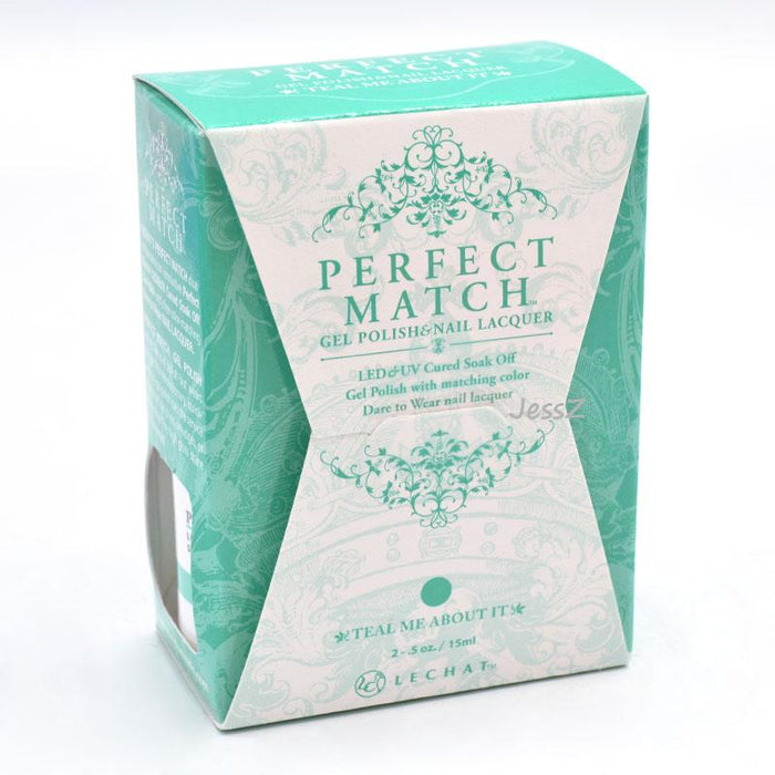 LeChat Perfect Match Nail Lacquer And Gel Polish, PMS257, Colorful Moments Collection, Teal Me About It, 0.5oz OK0620VD