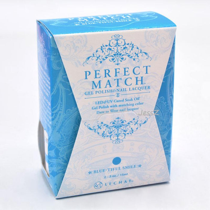 LeChat Perfect Match Nail Lacquer And Gel Polish, PMS258, Colorful Moments Collection, Blue-Tiful Smile, 0.5oz OK0620VD