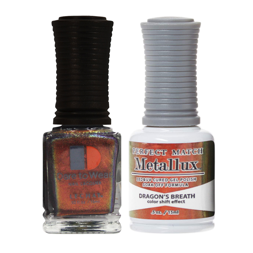 LeChat Perfect Match Nail Lacquer And Gel Polish, METALLUX Collection, MLMS10, Dragons-Breath, 0.5oz KK1030