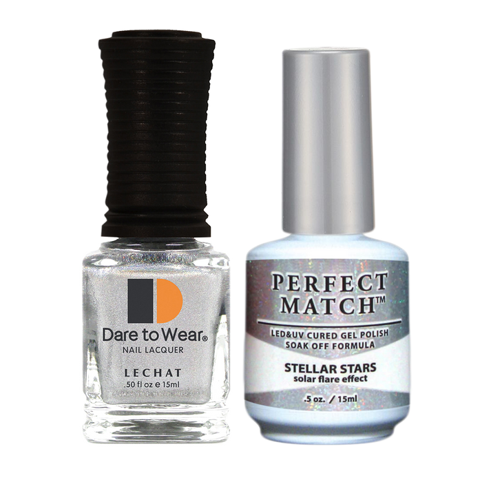 LeChat Perfect Match Nail Lacquer And Gel Polish, SPECTRA Collection, SPMS05, Stellar Stars, 0.5oz KK0919
