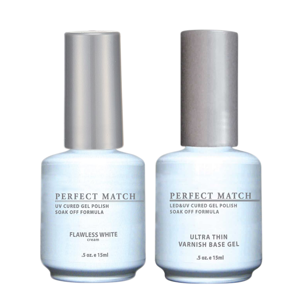LeChat Perfect Match, Flawless White & Ultra Thin Varnish Base Gel, 0.5oz, Limited