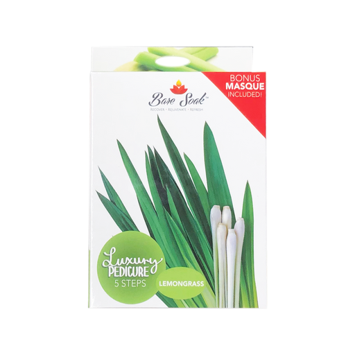 NuRevolution Bare Soak Luxury Pedicure Set 5 Steps, Lemongrass, 100 boxes/case OK0217VD