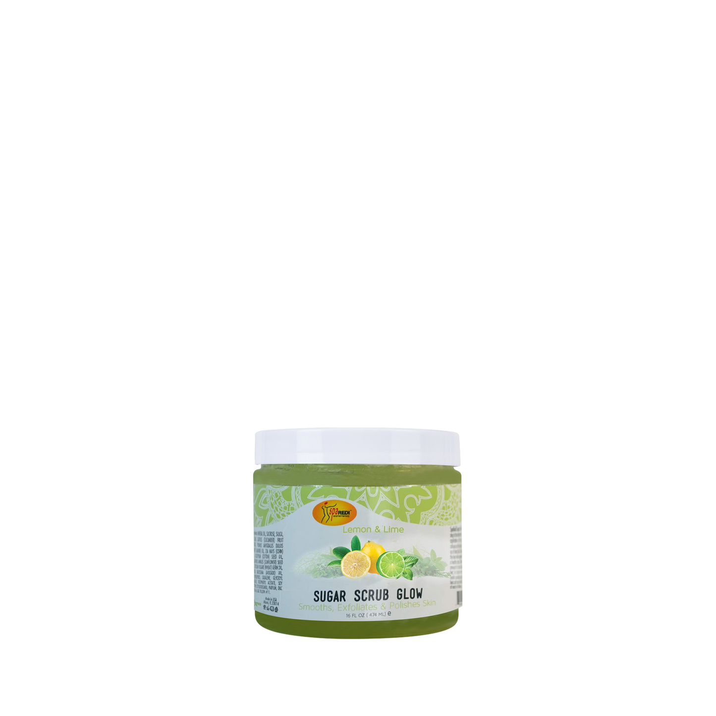 SpaRedi Sugar Scrub Glow, Lemon & Lime, 01160, 16oz OK0325MD