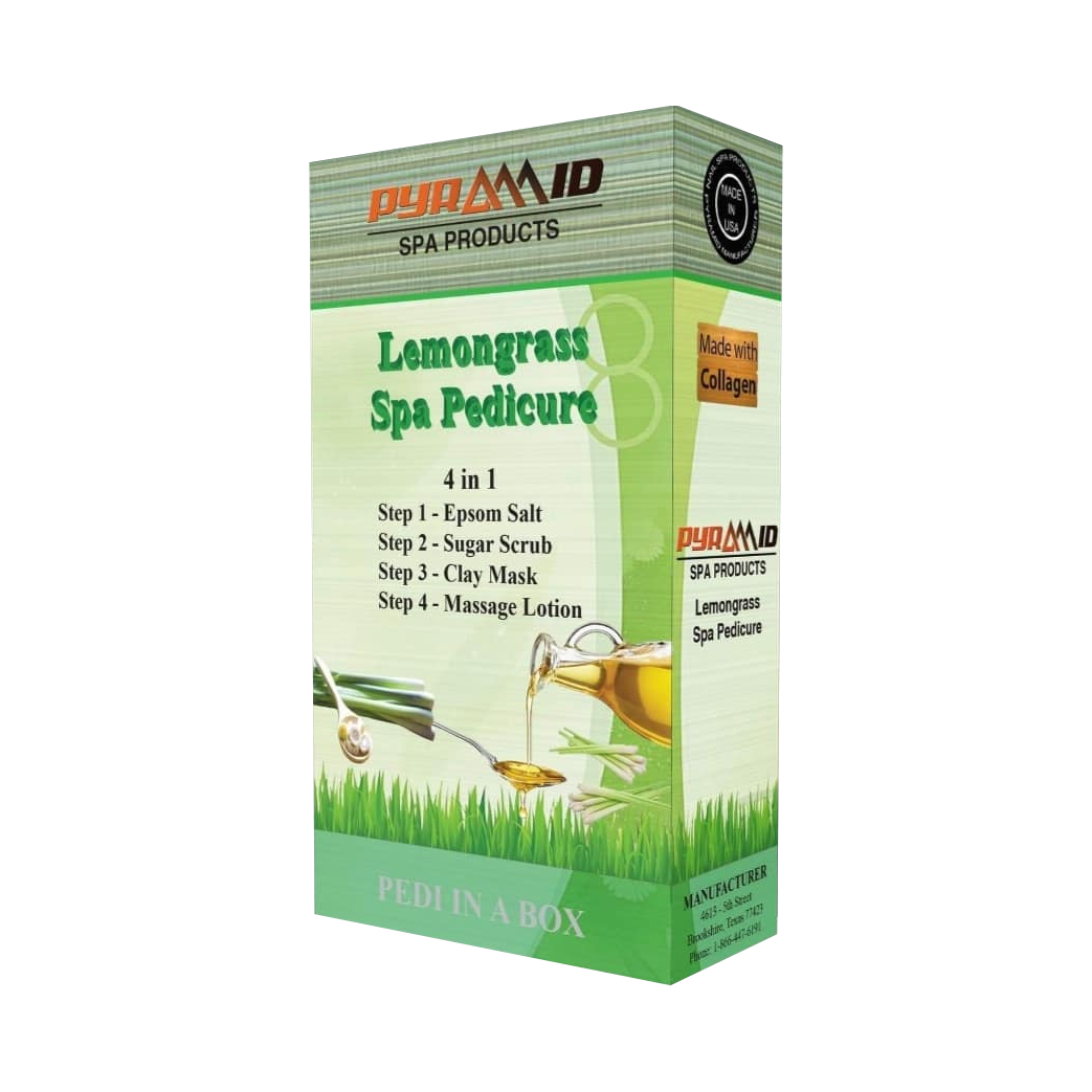 Pyramid Spa Pedicure 4in1 (Made With COLLAGEN), LEMONGRASS (Pk: 50 packs/case)