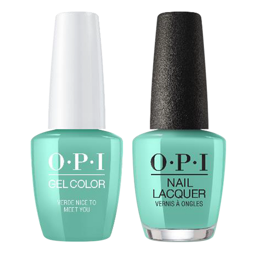 OPI Gelcolor And Nail Lacquer, Mexico City - Spring 2020 Collection, M84, Verde Nice To Meet You, 0.5oz OK1017VD
