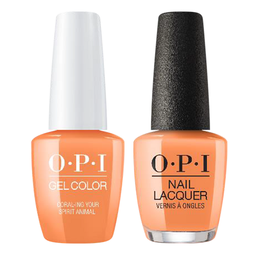OPI Gelcolor And Nail Lacquer, Mexico City - Spring 2020 Collection, M88, Coral-ing Your Spirit Animal, 0.5oz OK1017VD