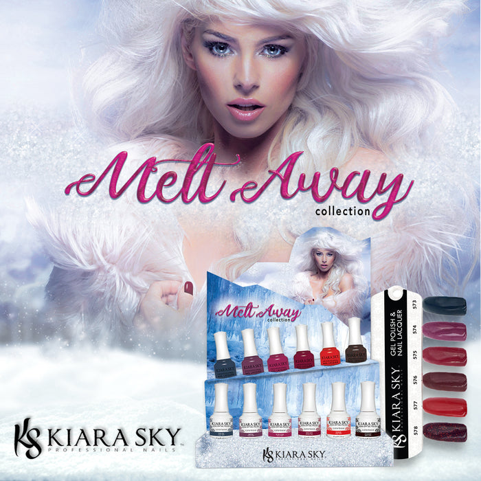 Kiara Sky Gel Polish + Nail Lacquer, Melt Away Collection, Full Line Of 6 Colors (from GN 573 to GN 578)