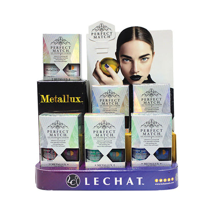 LeChat Perfect Match Nail Lacquer And Gel Polish, METALLUX Collection 2018, Full line of 6 colors (From MLMS07 to MLMS12), 0.5oz KK1030