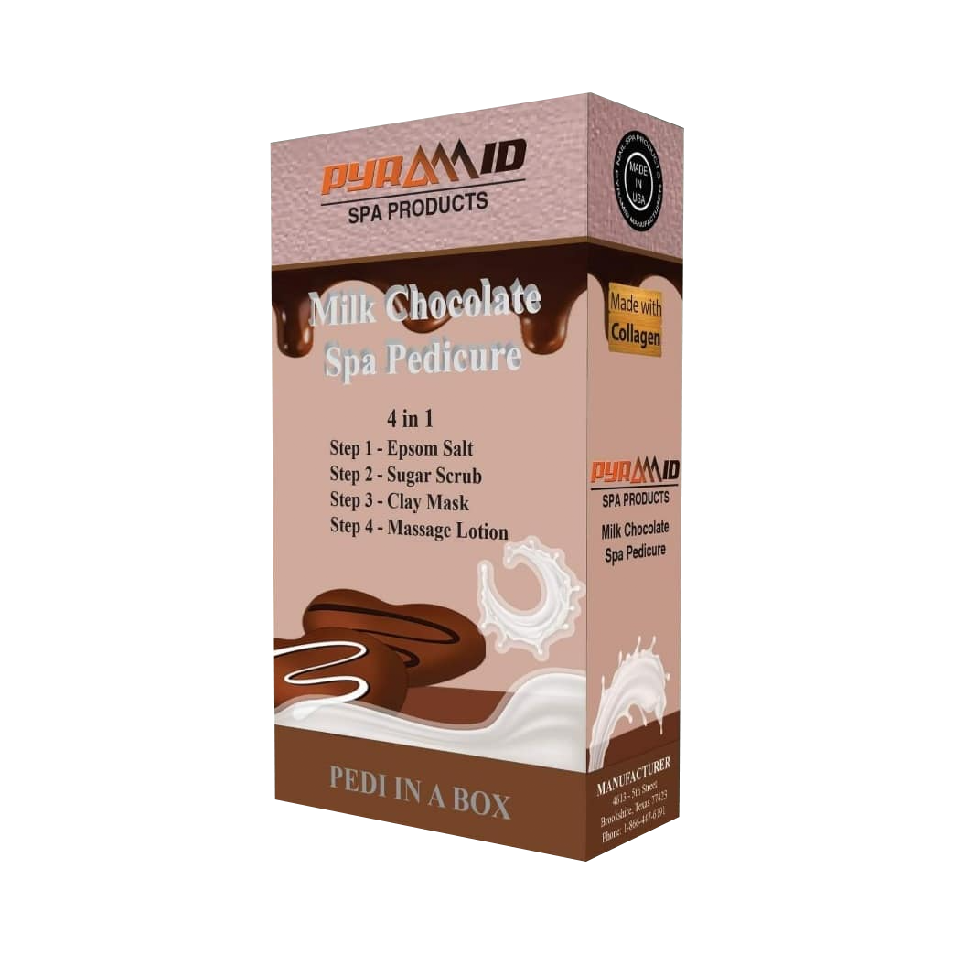 Pyramid Spa Pedicure 4in1 (Made With COLLAGEN), MILK CHOCOLATE (Pk: 50 packs/case)