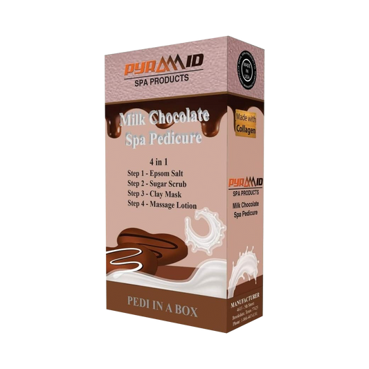 Pyramid Spa Pedicure 4in1 (Made With COLLAGEN), MILK CHOCOLATE (Pk: 50 packs/case)