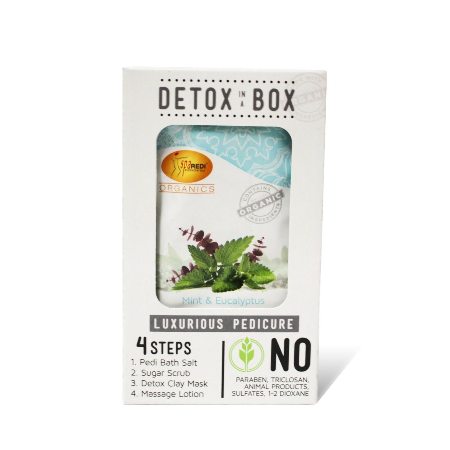 SpaRedi Detox In A Box, Pedicure 4 Steps, Mint & Eucalyptus OK0325MD