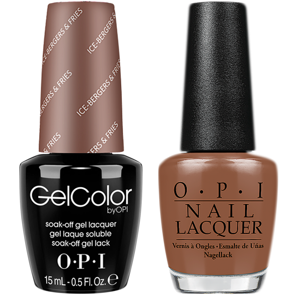 OPI GelColor And Nail Lacquer, N40, Ice-Bergers & Fries, 0.5oz