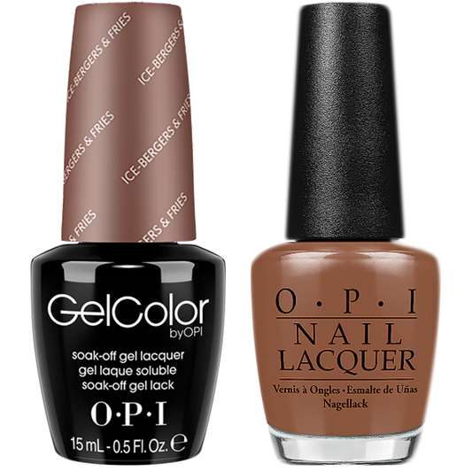 OPI GelColor And Nail Lacquer, N40, Ice-Bergers & Fries, 0.5oz