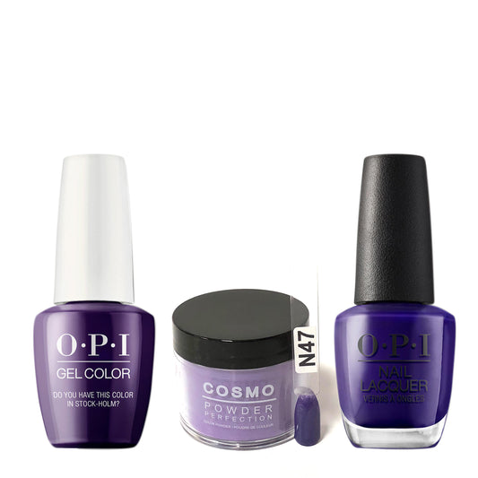 Cosmo 3in1 Dipping Powder + Gel Polish + Nail Lacquer (Matching OPI), 2oz, CN47