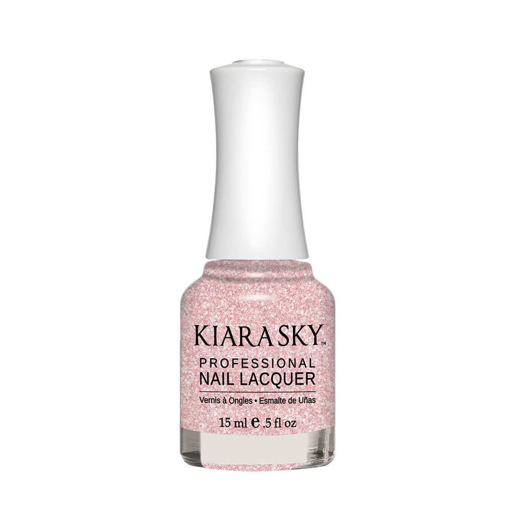Kiara Sky Nail Lacquer, N496, Pinking Of Sparkle, 0.5oz MH1004