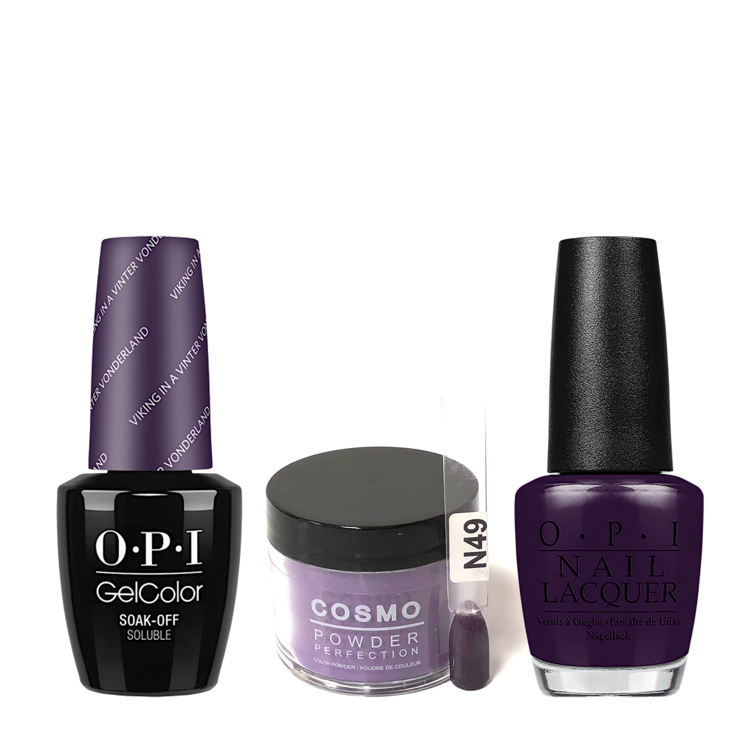 Cosmo 3in1 Dipping Powder + Gel Polish + Nail Lacquer (Matching OPI), 2oz, CN49